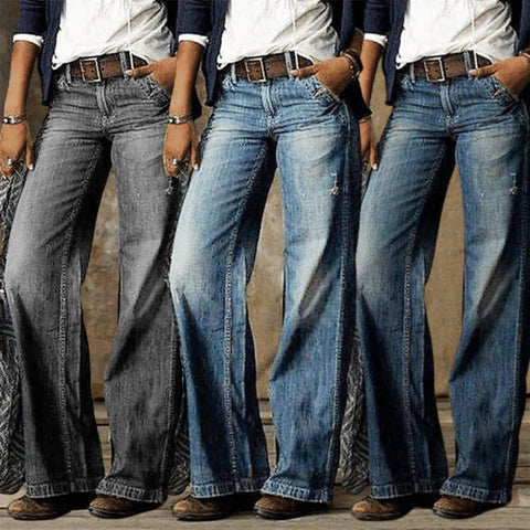 Effortless Wide Leg Jeans for Women with High Waisted Distressed Relaxed Casual Style