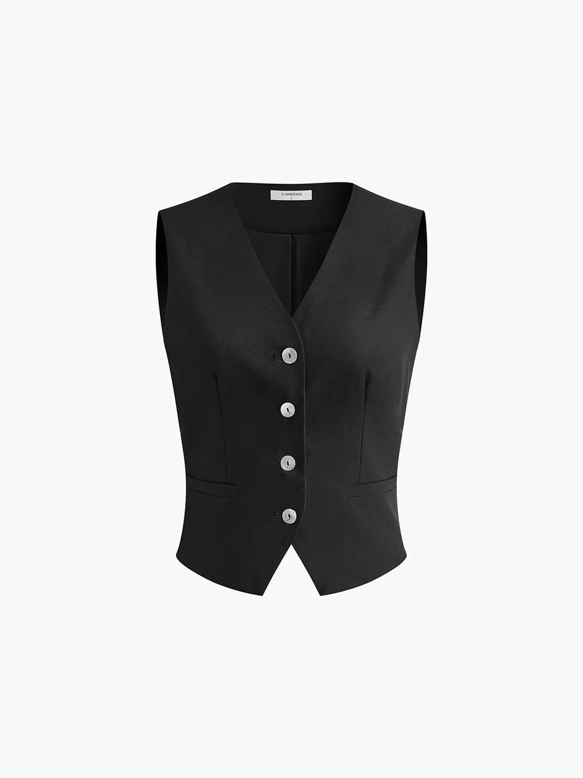 Effortless Linen Waistcoat Wide Leg Set for Women with V Neck Sleeveless Button Front Pleated Two Piece Style