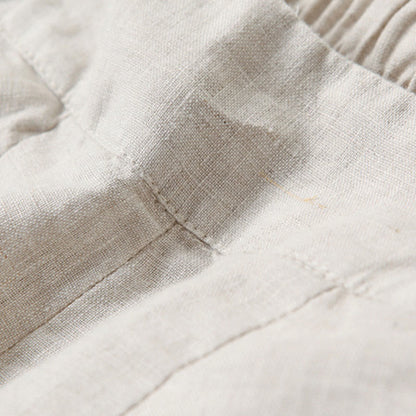 Effortless Linen Wide Leg Pant for Women with High Waist Pleated Cropped Relaxed Style