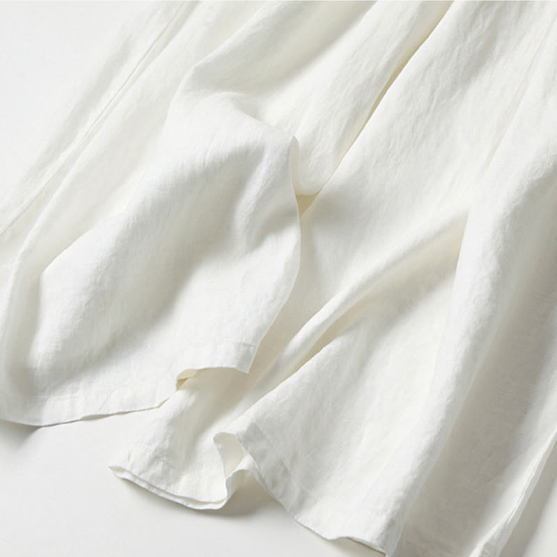 Effortless Linen Wide Leg Pant for Women with High Waist Pleated Cropped Relaxed Style
