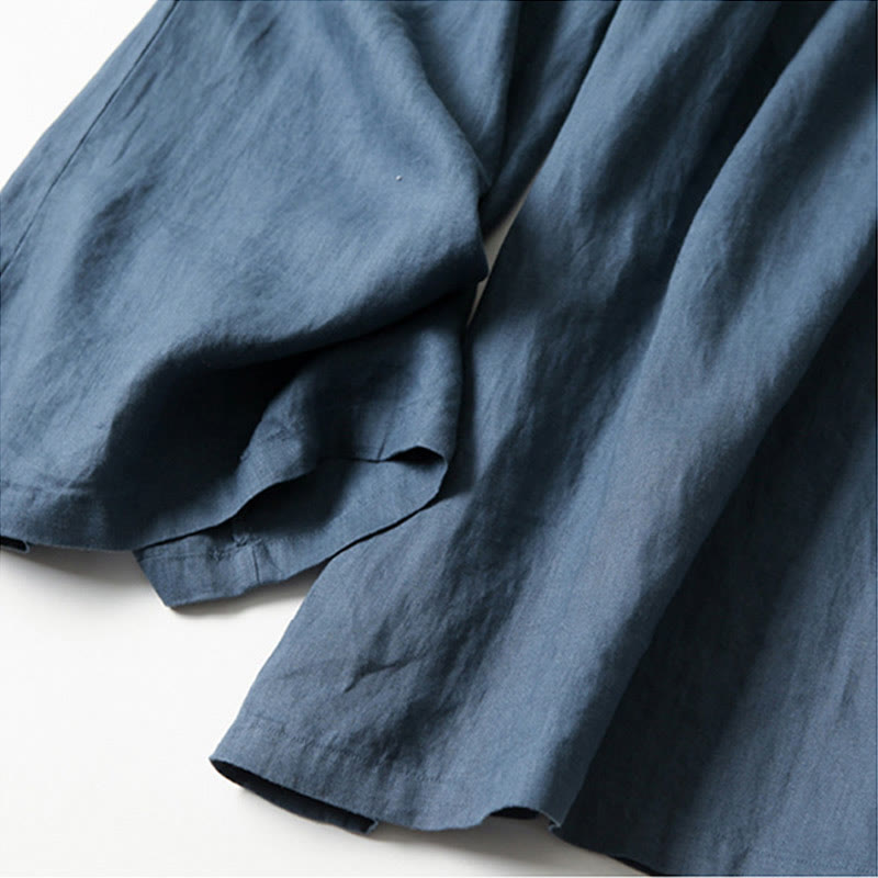 Effortless Linen Wide Leg Pant for Women with High Waist Pleated Cropped Relaxed Style
