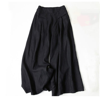 Effortless Linen Wide Leg Pant for Women with High Waist Pleated Cropped Relaxed Style