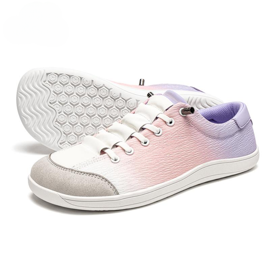Comfortable Trainers for Women with Ombre Fade Canvas Upper Lace Up Low Top Sneaker Style
