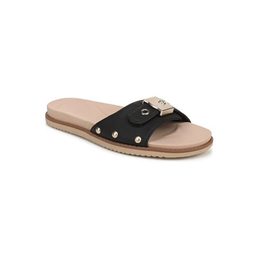 Comfortable Flat Sandals for Women with Woven Twist Strap Studded Cork Sole Slide Style