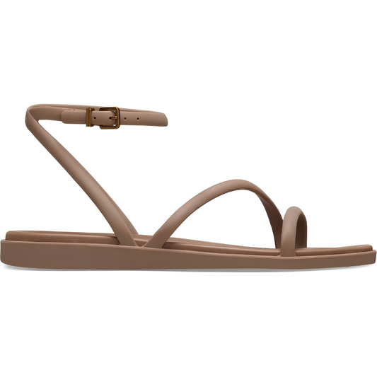 Comfortable Strappy Sandals for Women with Thin Toe Loop Ankle Buckle Flat Minimalist Style