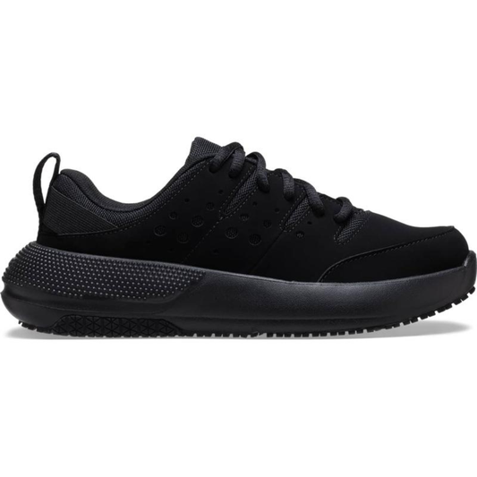 Comfortable Black Trainers for Women with Slip Resistant Sole Lace Up Breathable Work Shoe Style
