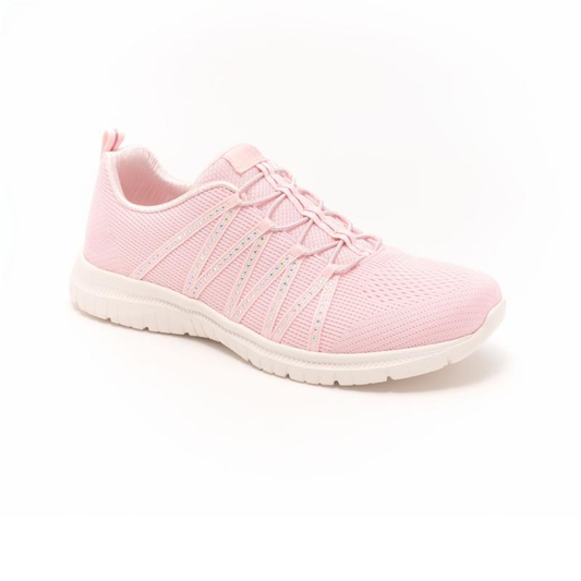 Comfortable Running Shoes for Women with Breathable Knit Upper Lace Up Lightweight Sole Style