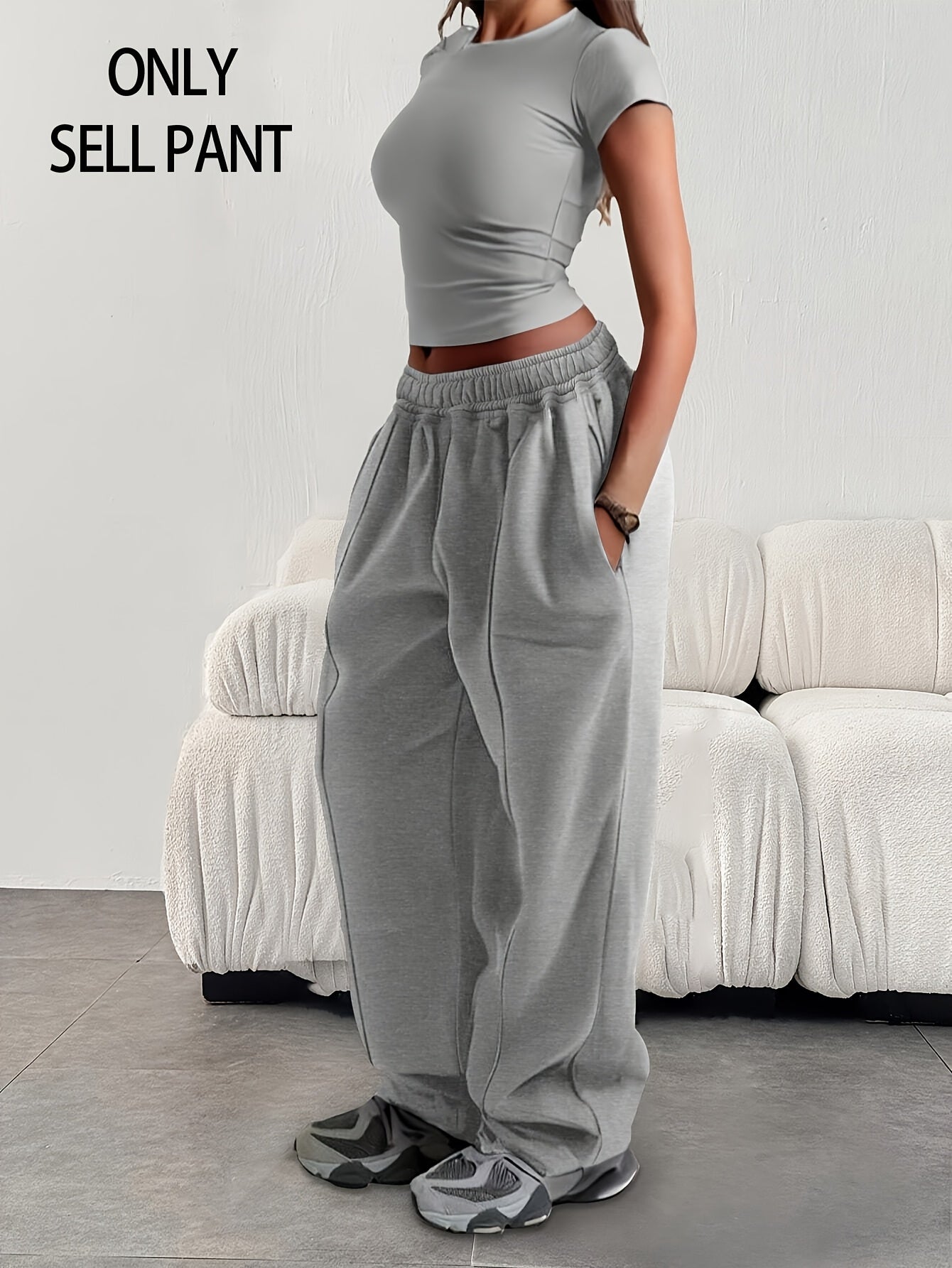 Effortless Wide Leg Sweatpants for Women with High Waist Drawstring Relaxed Casual Style