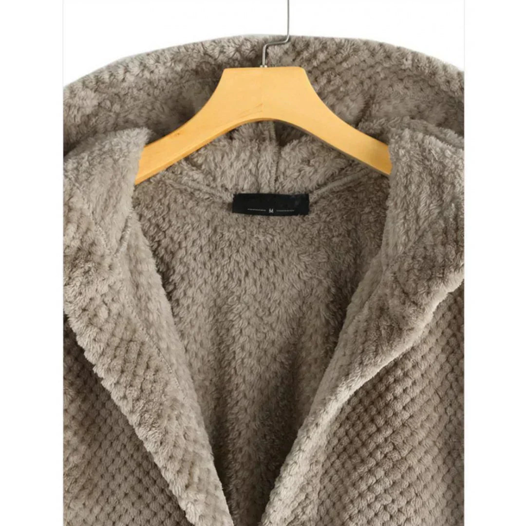 Comfortable Black Corduroy Hooded Coat for Women with Button Front Long Sleeve Oversized High Low Casual Style