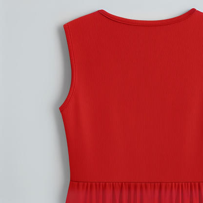 Elegant Wide Leg Jumpsuit for Women with V Neck Sleeveless Ruched Waist Flowing Style