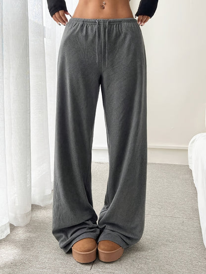 Effortless Wide Leg Pants for Women with High Waist Drawstring Relaxed Flowing Casual Style