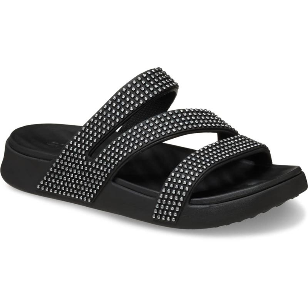 Comfortable Slide Sandals for Women with Textured Double Strap Cushioned Footbed Slip On Style