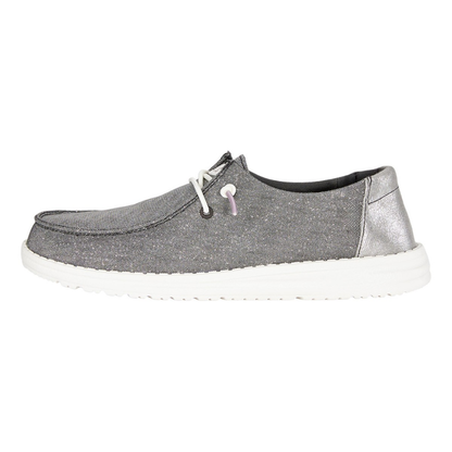 Comfortable Slip On Shoes for Women with Knit Upper Elastic Lace Lightweight Sole Casual Style