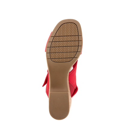 Comfortable Block Heel Sandals for Women with Crossover Strap Cork Platform Ankle Strap Style