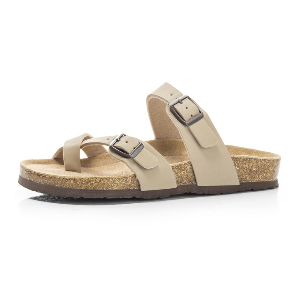 Comfortable Thong Sandals for Women with Adjustable Buckle Strap Cork Footbed Open Toe Style