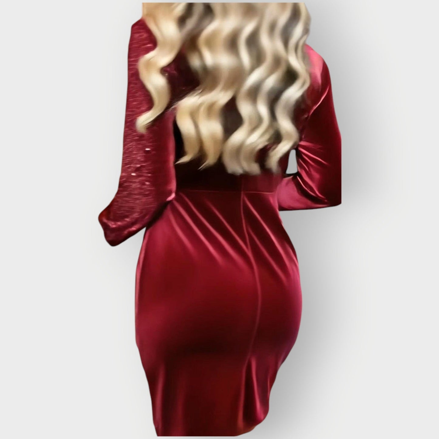 Elegant Sequin Velvet Wrap Dress for Women with V Neck Long Sleeve Ruched Asymmetrical Bodycon Cocktail Style
