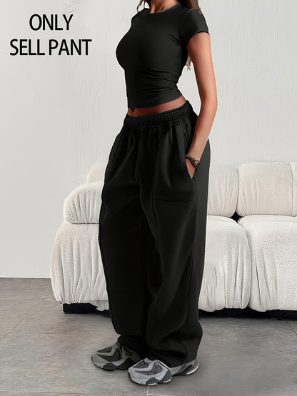 Effortless Wide Leg Sweatpants for Women with High Waist Drawstring Relaxed Casual Style