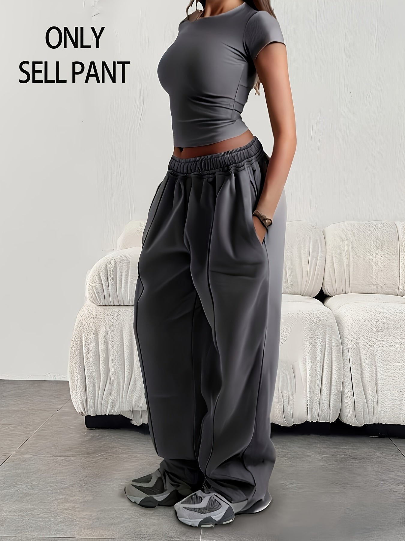Effortless Wide Leg Sweatpants for Women with High Waist Drawstring Relaxed Casual Style