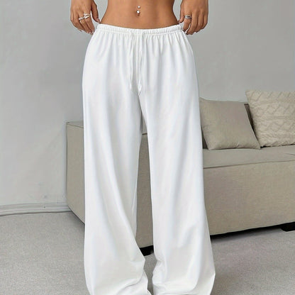 Effortless Wide Leg Pants for Women with High Waist Drawstring Relaxed Flowing Casual Style