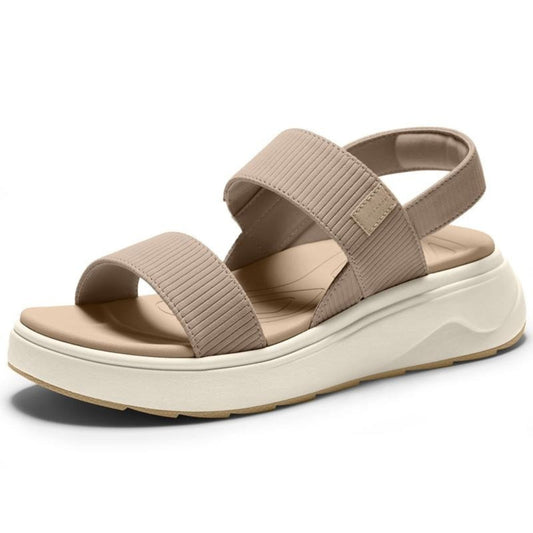 Comfortable Platform Sandals for Women with Elastic Double Strap Slingback Cushioned Sole