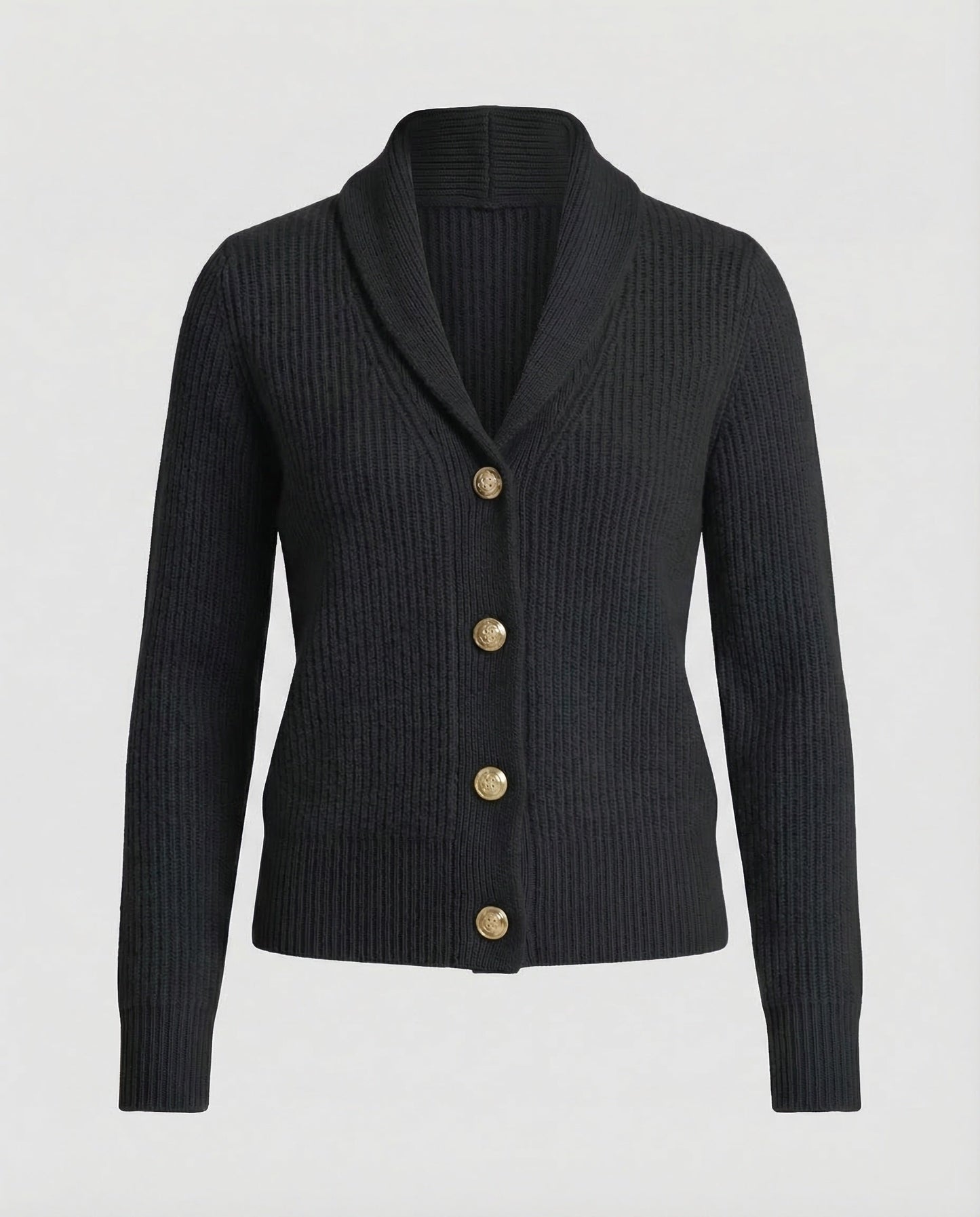 Comfortable Ribbed Cardigan Sweater for Women with Shawl Collar Long Sleeve Button Front Relaxed Oversized Knit Style