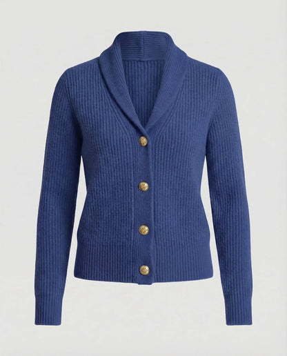 Comfortable Ribbed Cardigan Sweater for Women with Shawl Collar Long Sleeve Button Front Relaxed Oversized Knit Style