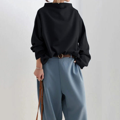 Comfortable Oversized Sweatshirt for Women with Cowl Neck Long Sleeve Relaxed Batwing Casual Style