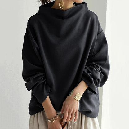 Comfortable Oversized Sweatshirt for Women with Cowl Neck Long Sleeve Relaxed Batwing Casual Style