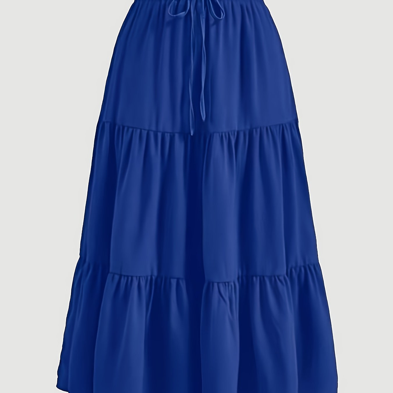 Effortless Tiered Maxi Skirt for Women with Paperbag Waist Drawstring Tie Flowing Boho Style