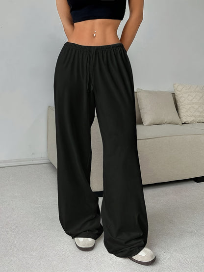 Effortless Wide Leg Pants for Women with High Waist Drawstring Relaxed Flowing Casual Style