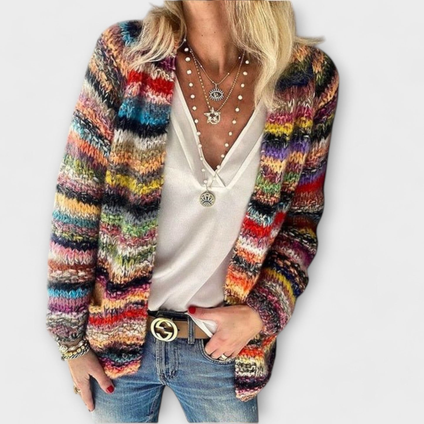 Effortless Space Dyed Cardigan Sweater for Women with Button Front Chunky Knit Oversized Sweaters Style