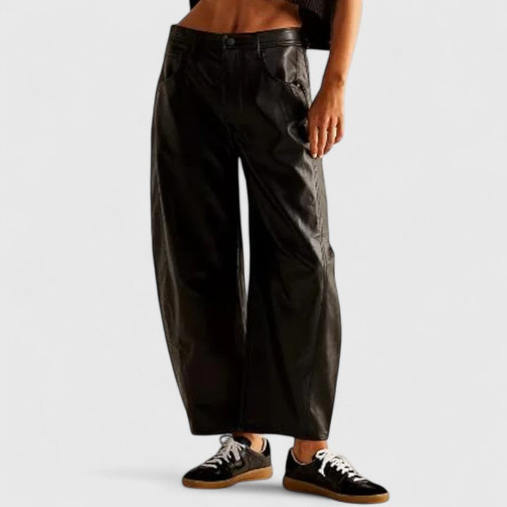 Effortless Denim Barrel Jeans for Women with High Waist Curved Seam Wide Leg Relaxed Style