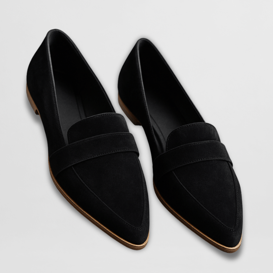 Effortless Suede Penny Loafer for Women with Pointed Toe Low Heel Relaxed Casual Style