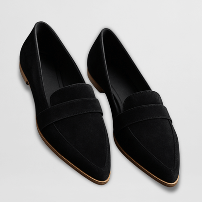 Effortless Suede Penny Loafer for Women with Pointed Toe Low Heel Relaxed Casual Style