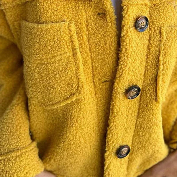 Comfortable Sherpa Fleece Jacket for Women with Collared Long Sleeve Button Front Relaxed Casual Style