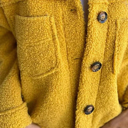 Comfortable Sherpa Fleece Jacket for Women with Collared Long Sleeve Button Front Relaxed Casual Style