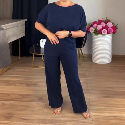 Elegant Wide Leg Three Piece Set for Women with Open Front Long Cardigan Relaxed Formal Style