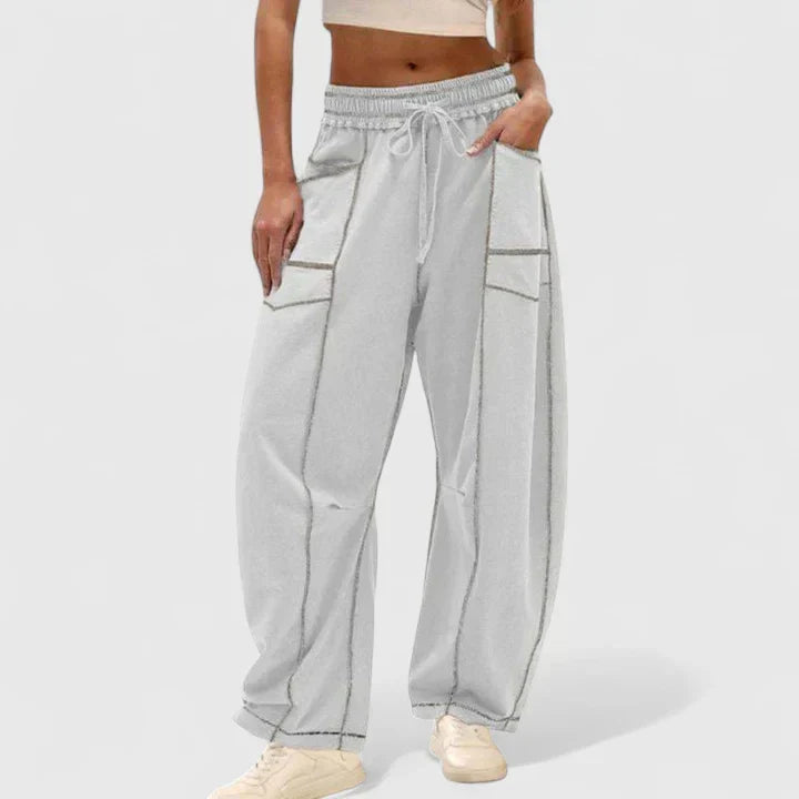 Effortless Wide Leg Cargo Pants for Women with High Waist Drawstring Patch Pocket Relaxed Style